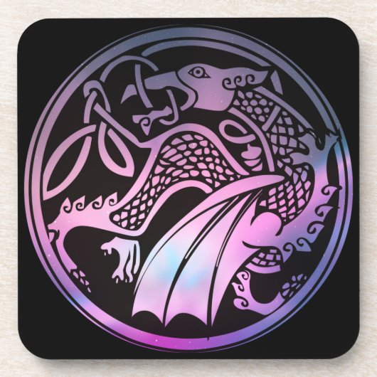 Celtic Dragon Round Getränkeuntersetzer (Vorderseite)