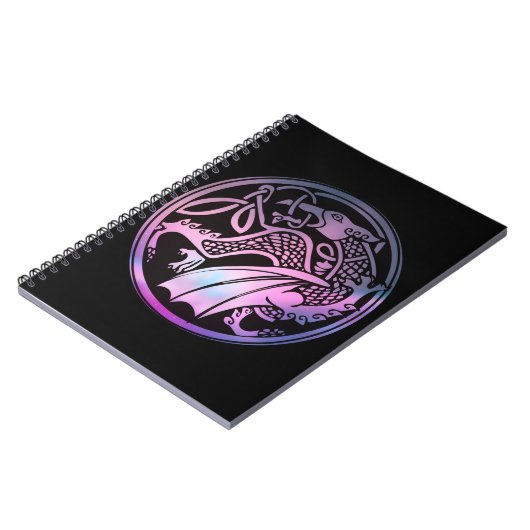 Celtic Dragon Round Notizblock (Linke Seite)