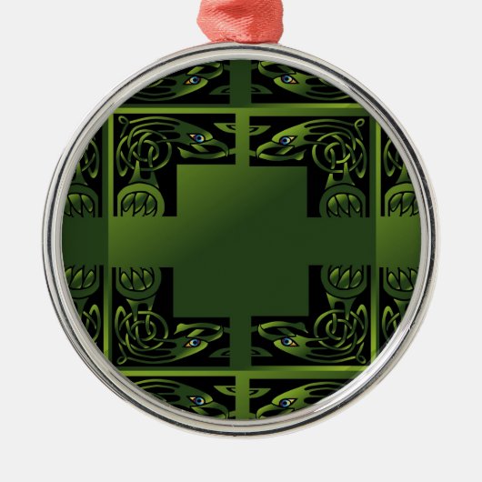 Celtic Dragon Silbernes Ornament (Vorne)