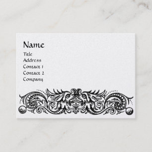 CELTIC DRAGONS MONOGRAM platinmetallisch, silber Visitenkarte