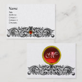 CELTIC DRAGONS MONOGRAM platinmetallisch, silber Visitenkarte (Vorne/Hinten)