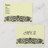 CELTIC DRAGONS MONOGRAM platinmetallisch, silber Visitenkarte (Vorne/Hinten)