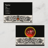 CELTIC DRAGONS MONOGRAM, Schwarz-Weiß, Rot-Ruby Visitenkarte (Vorne/Hinten)