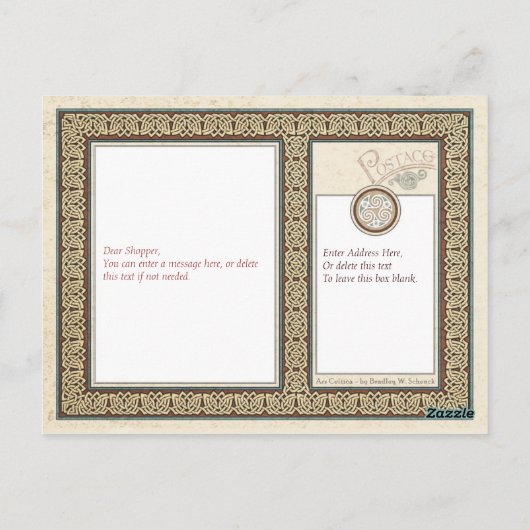 Celtic Eagles Design Postkarte (Rückseite)