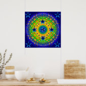 Celtic Earth Orb Midnight Print Poster (Küche)