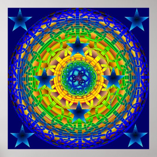 Celtic Earth Orb Midnight Print Poster (Vorne)