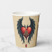 Celtic elegance with a heart and wings. pappbecher (Rückseite)