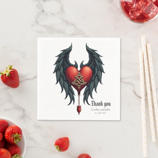 Celtic elegance with a heart and wings. serviette (Beispiel)