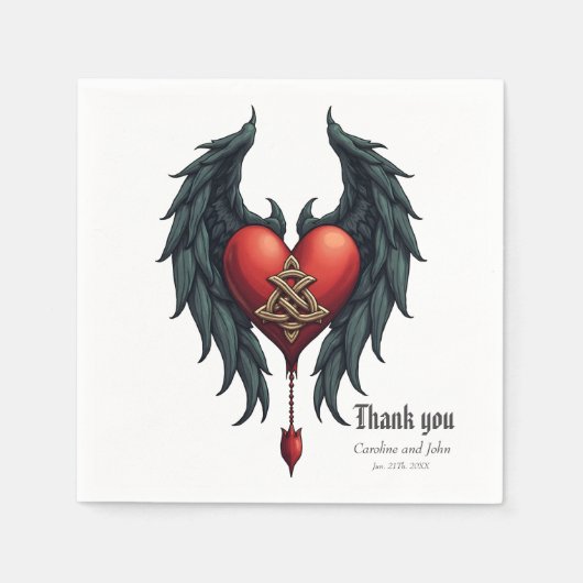 Celtic elegance with a heart and wings. serviette (Vorderseite)