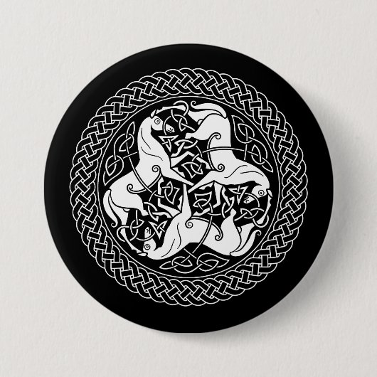 Celtic Epona Knoten mit Pferden Button (Vorderseite)