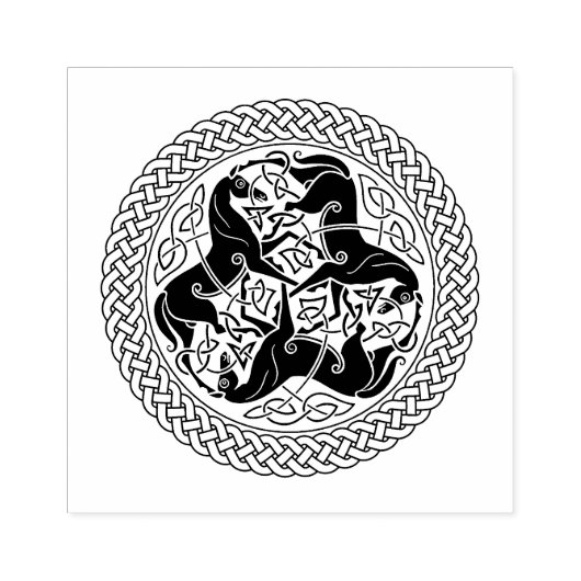Celtic Epona Knoten mit Pferden Gummistempel (Prägung)