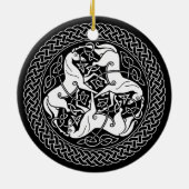 Celtic Epona Knoten mit Pferden Keramik Ornament (Hinten)