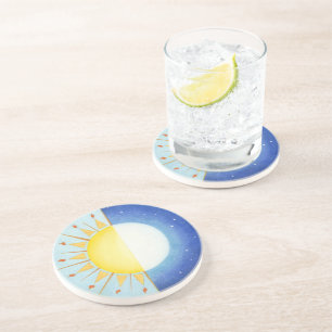 Celtic Equinox Sun und Mond Getränkeuntersetzer