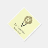 Celtic Eternity Knot Gold Ivory Monogram Wedding Serviette (Ecke)