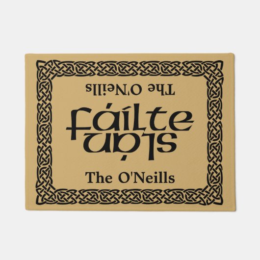 Celtic Fáilte/Slán (willkommen/gut durch) personal Fußmatte (Vorderseite)