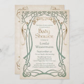 Celtic Fantasy Baby Dusche Einladung (Vorne/Hinten)