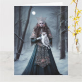 Celtic Fantasy Yuletide Goddess Grußkarte Karte (Gelbe Blume)