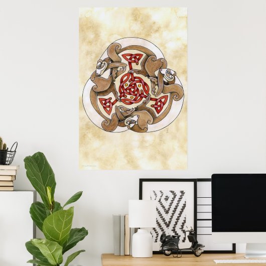 Celtic Ferret Triskel Poster (Heimbüro)