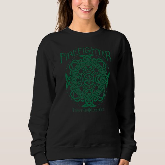 Celtic Feuerwehrmann Grüne Version Sweatshirt (Vorderseite)