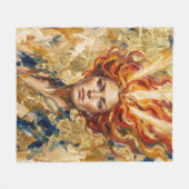 Celtic Fire Goddess Brigid Gold Leaf Fantasy Art Fleecedecke (Vorderseite (Horizontal))