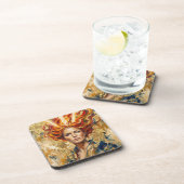 Celtic Fire Goddess Brigid Gold Leaf Fantasy Art Getränkeuntersetzer (Rechte Seite)