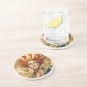 Celtic Fire Goddess Brigid Gold Leaf Fantasy Art Getränkeuntersetzer (Seite)