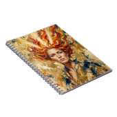 Celtic Fire Goddess Brigid Gold Leaf Fantasy Art Notizblock (Rechte Seite)