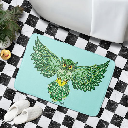 Celtic Flight Owl Green Badematte