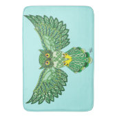 Celtic Flight Owl Green Badematte (Vorderseite Vertikal)