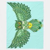 Celtic Flight Owl Green Fleecedecke (Vorderseite)