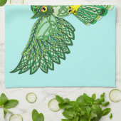 Celtic Flight Owl Green Geschirrtuch (Gefaltet)