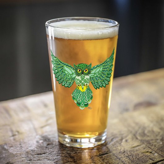 Celtic Flight Owl Green Glas