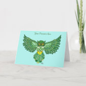 Celtic Flight Owl Green Karte (Vorderseite)