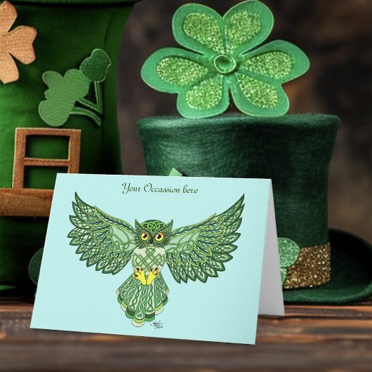 Celtic Flight Owl Green Karte