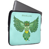 Celtic Flight Owl Green Laptopschutzhülle (Vorne Rechts)