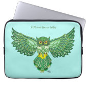 Celtic Flight Owl Green Laptopschutzhülle (Vorderseite)