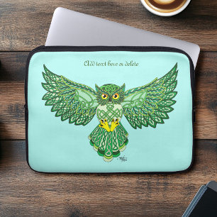 Celtic Flight Owl Green Laptopschutzhülle