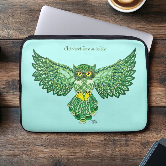 Celtic Flight Owl Green Laptopschutzhülle