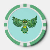 Celtic Flight Owl Green Pokerchips (Vorderseite)