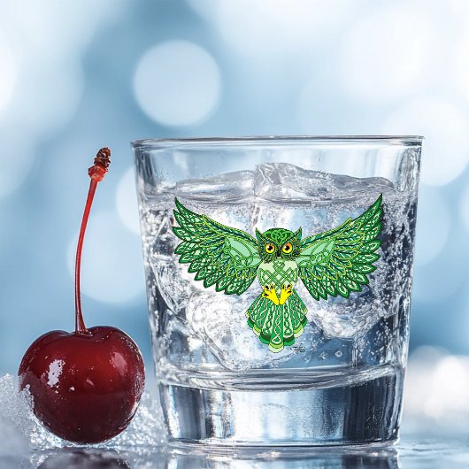 Celtic Flight Owl Green Schnapsglas