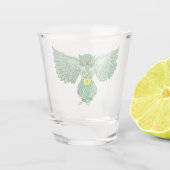Celtic Flight Owl Green Schnapsglas (Rückseite)