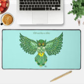 Celtic Flight Owl Green Schreibtischunterlage