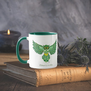 Celtic Flight Owl Green Tasse