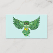Celtic Flight Owl Green Visitenkarte (Vorderseite)