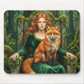 Celtic Forest Queen Red Fox Witch Fantasy Art ( Mousepad (Vorne)