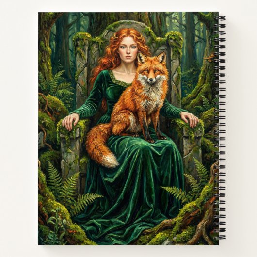 Celtic Forest Queen Red Fox Witch Fantasy Art ( Notizblock (Rückseite)