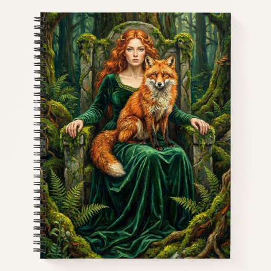 Celtic Forest Queen Red Fox Witch Fantasy Art ( Notizblock (Vorderseite)