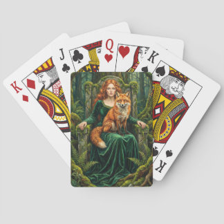 Celtic Forest Queen Red Fox Witch Fantasy Art ( Spielkarten