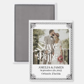 Celtic Frame Wedding Save the Date Magnet (Vorderseite/Rückseite)