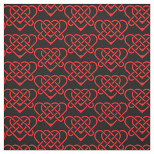 Celtic/Gadhlig geflochtenes Design Herz rot Stoff